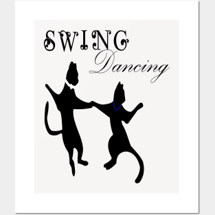 funny cats swing Posters and Art